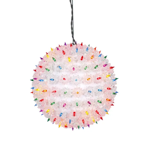 10" Multi-Color Lighted Hanging Star Sphere Christmas Decoration