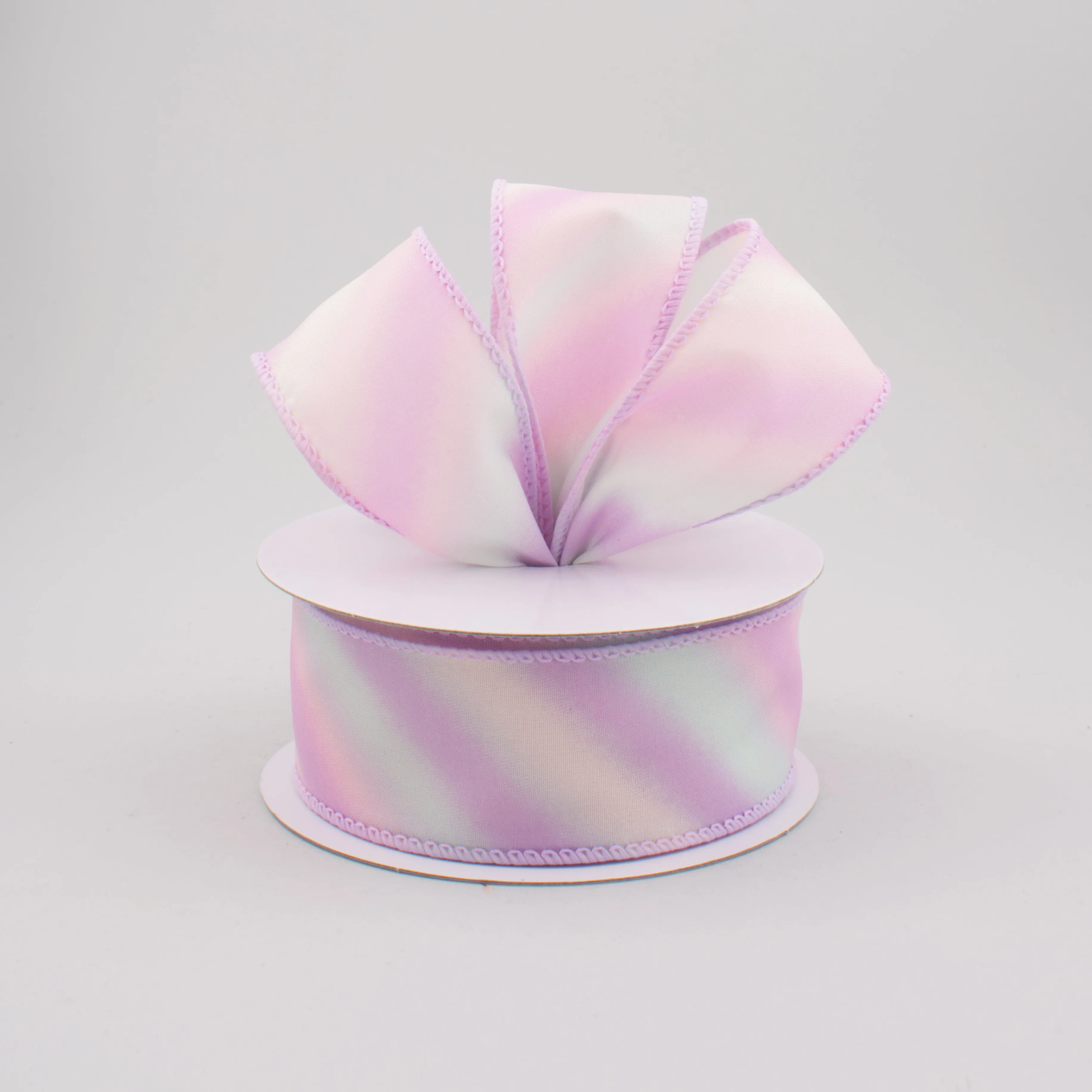 1.5" Diagonal Ombre Satin Ribbon: Lavender & Pink (10 Yards)