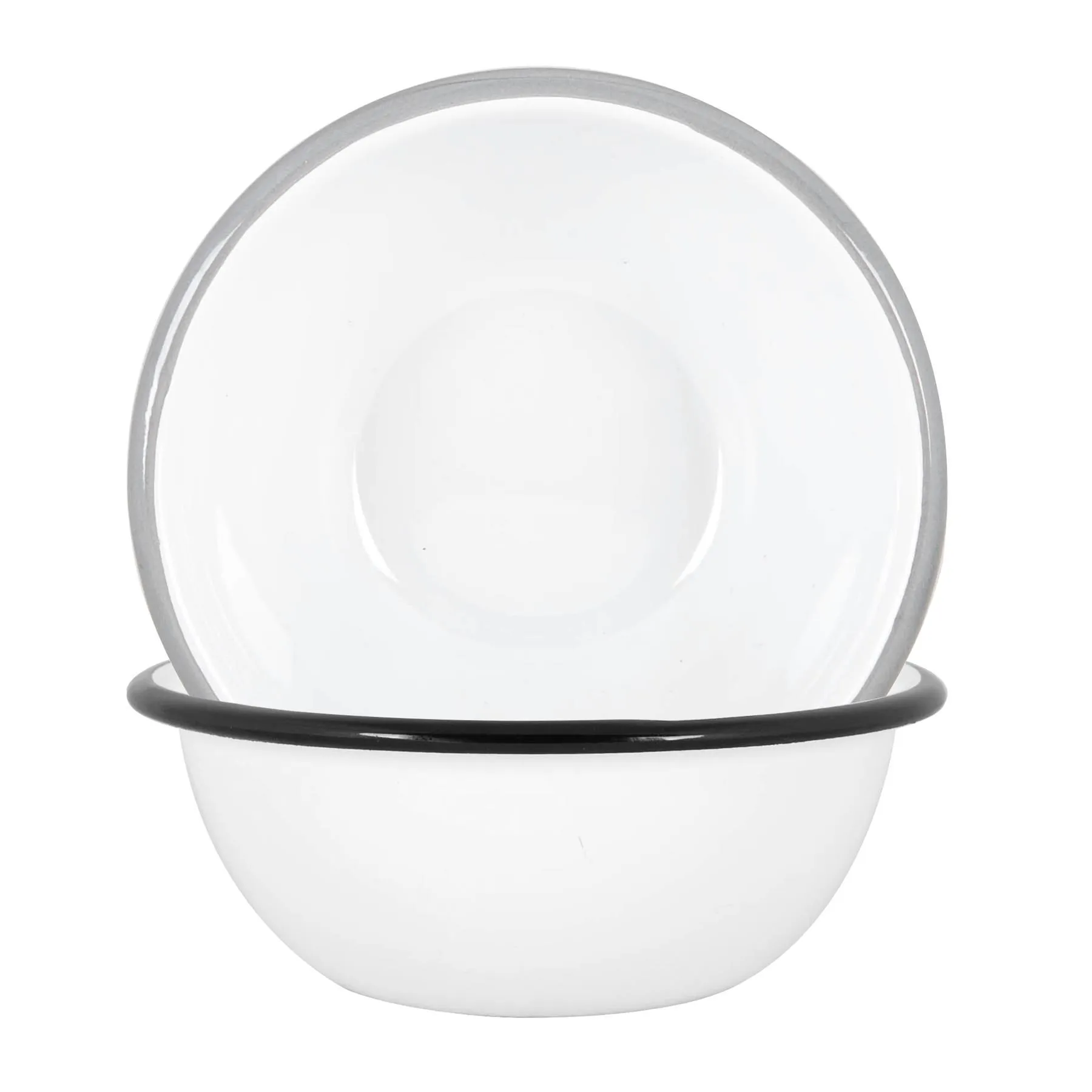 16cm White Enamel Bowls - Pack of Four - By Argon Tableware