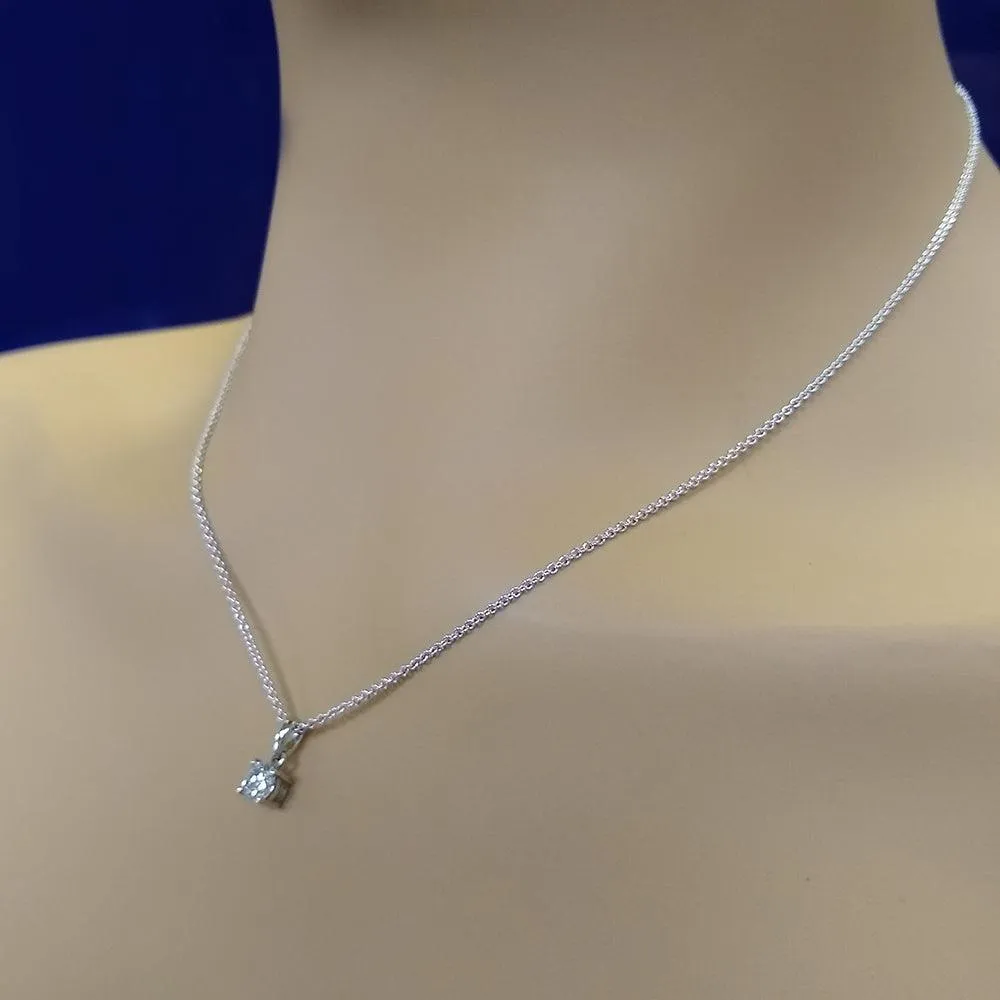 18ct White Gold Certificated 0.50ct Diamond Pendant