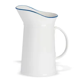 1L Farmhouse White Porcelain Water, Milk or Gravy  Jug - By Nicola Spring