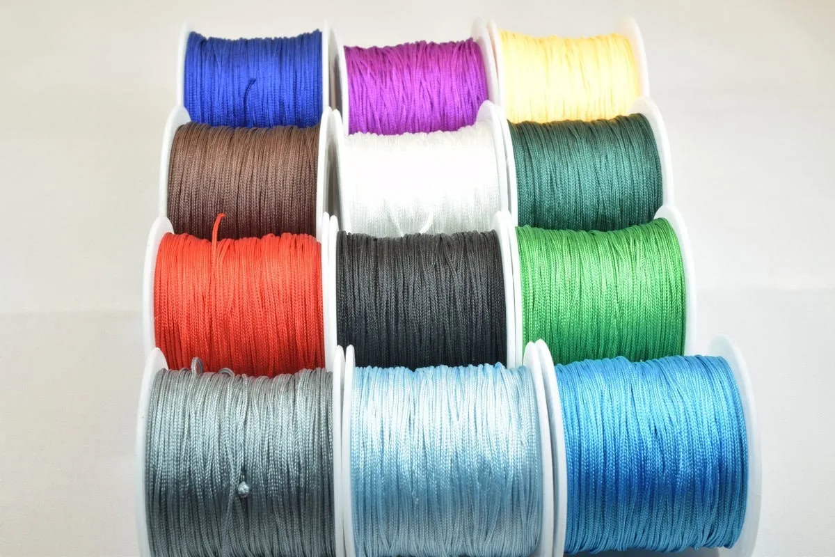 1mm knot nylon cord shamballa macrame beading kumihimo string 60 meters cord knot shamballa macrame bead beading size 1mm thread cord
