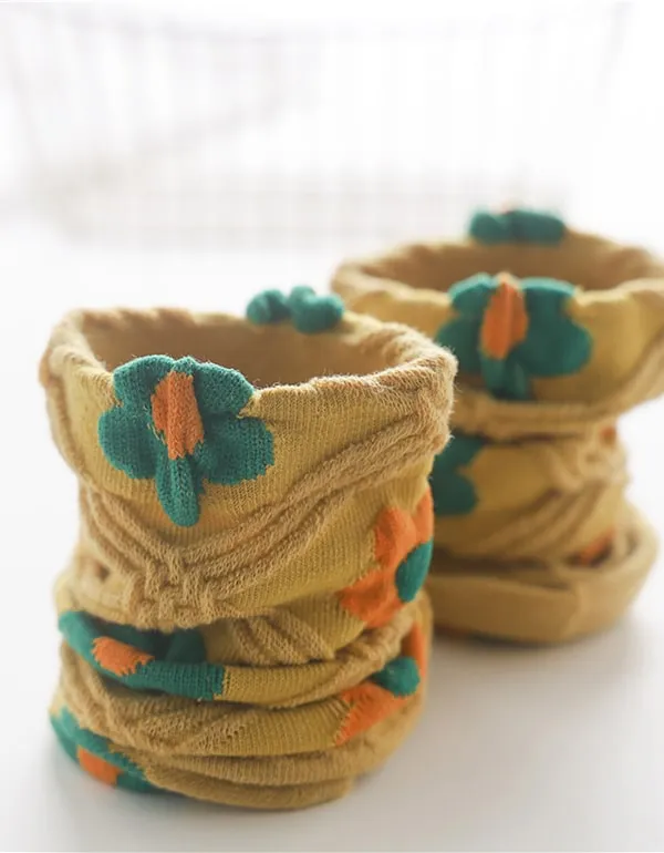 2 Pairs Spring Flower Soft Cotton Socks for Women