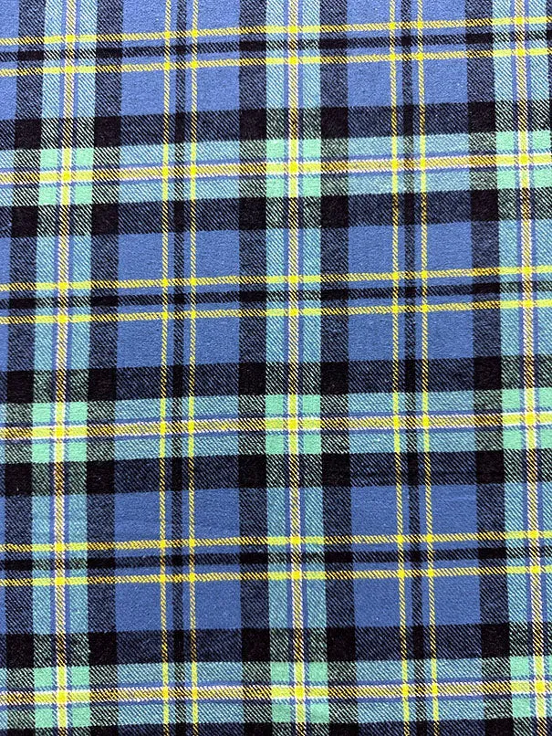 2 YD PC-Aqua Multi Yarn Dyed Plaid Flannel Fabric