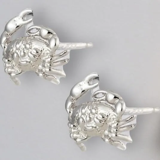 2D Crab Cancer Zodiac Stud Earrings