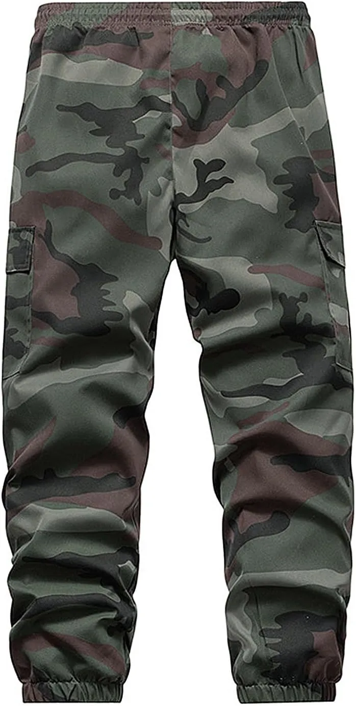 ADHOWBEW Mens Tactical Pants Stretch Construction Work Big and Tall Waterproof Pockets Joggers