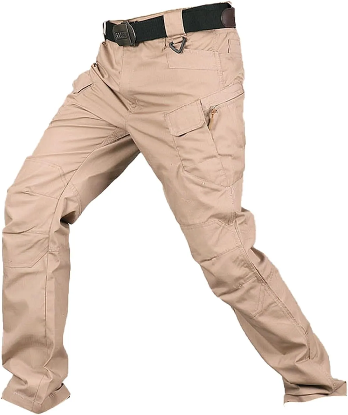 ADHOWBEW Tactical Pants Men Work Big and Tall Hiking Pockets Elastic Waist Relaxed Fit Joggers