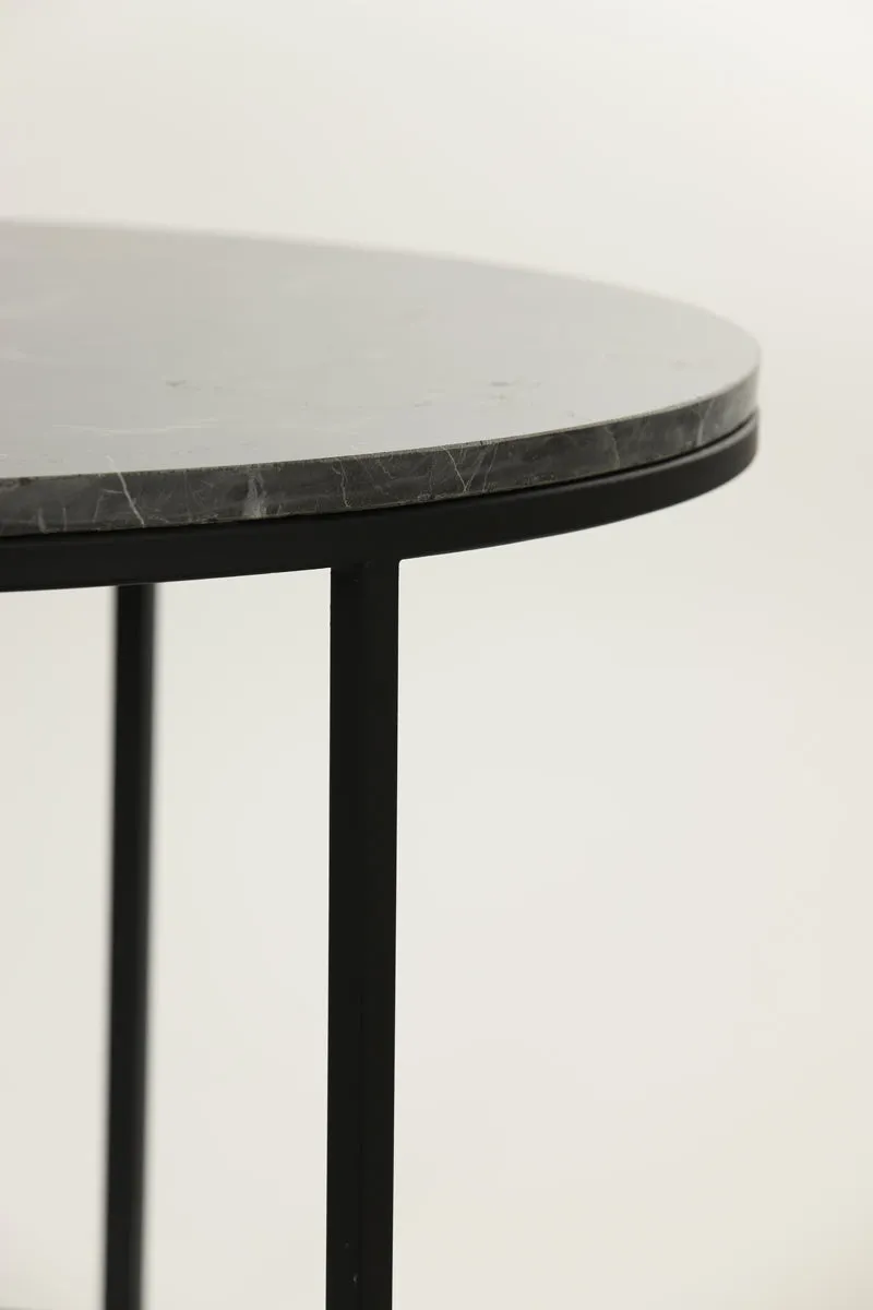 Alfio Coffee Table - Brown Marble & Black Finish