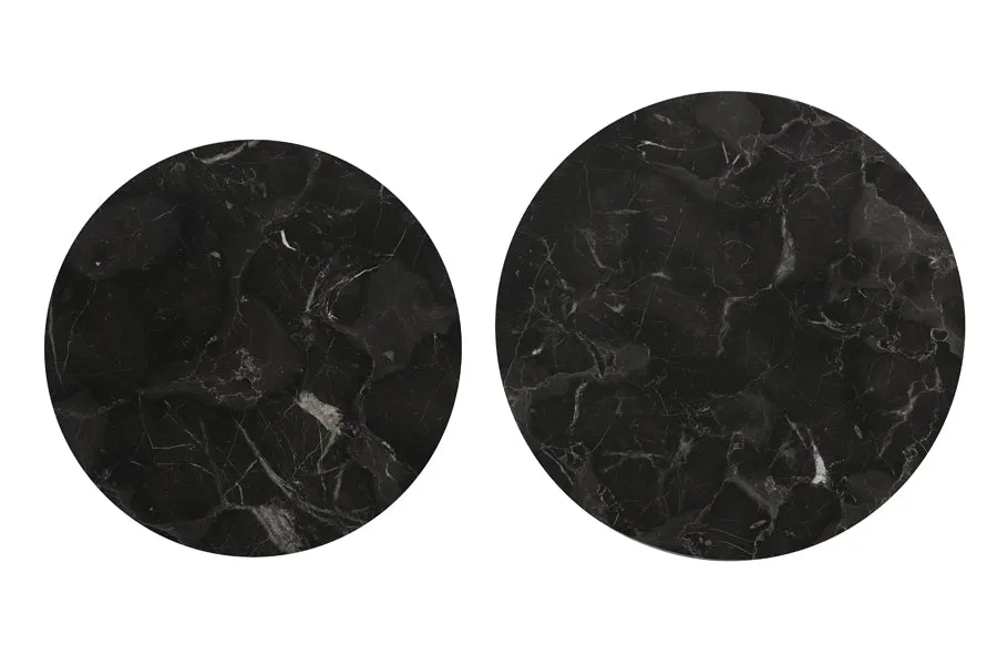 Alfio Coffee Table - Brown Marble & Black Finish