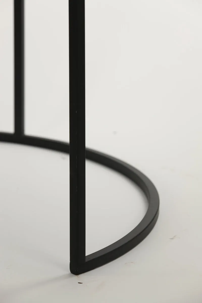 Alfio Coffee Table - Brown Marble & Black Finish
