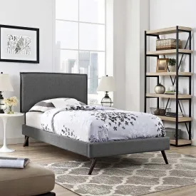 Amaris Fabric Platform Bed with Round Splayed Legs by Modway