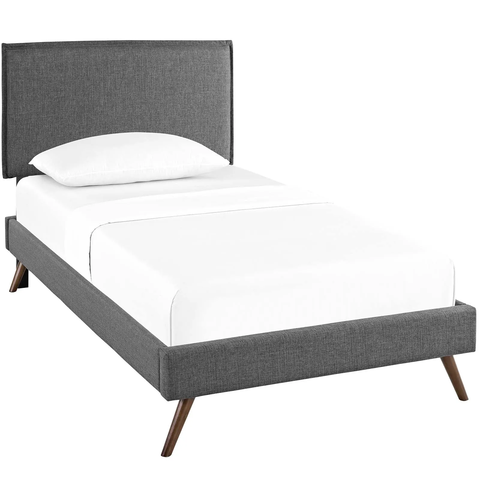 Amaris Fabric Platform Bed with Round Splayed Legs by Modway