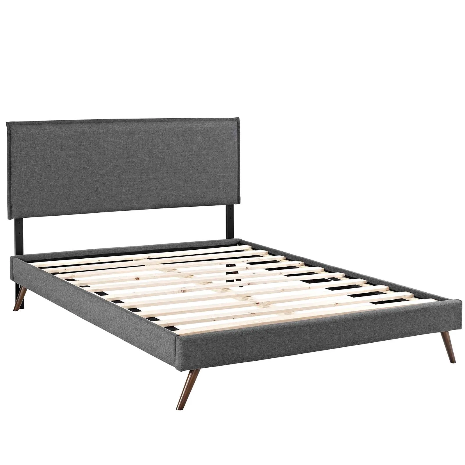 Amaris Fabric Platform Bed with Round Splayed Legs by Modway