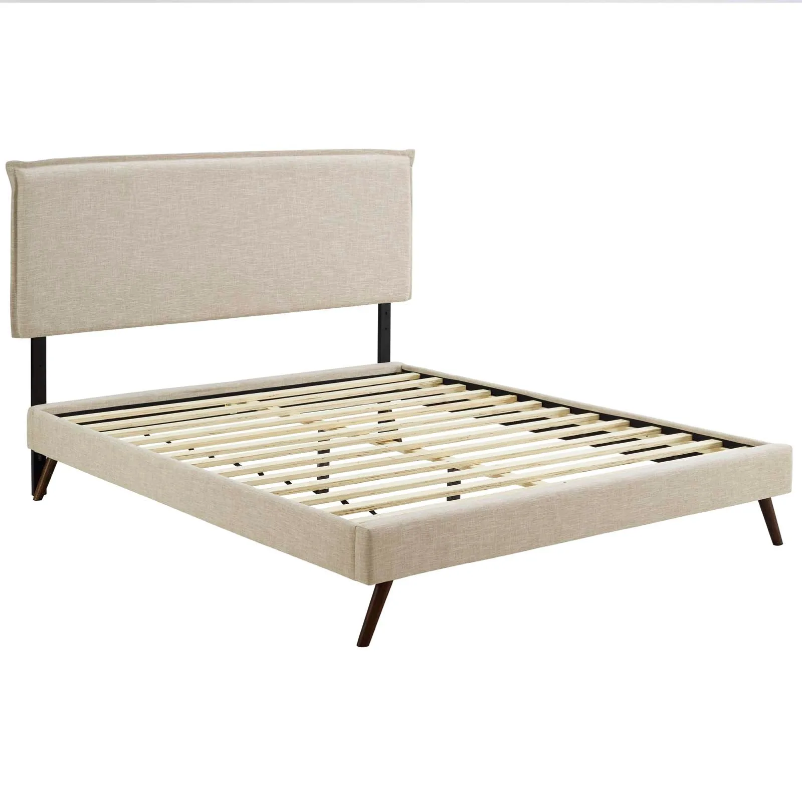Amaris Fabric Platform Bed with Round Splayed Legs by Modway