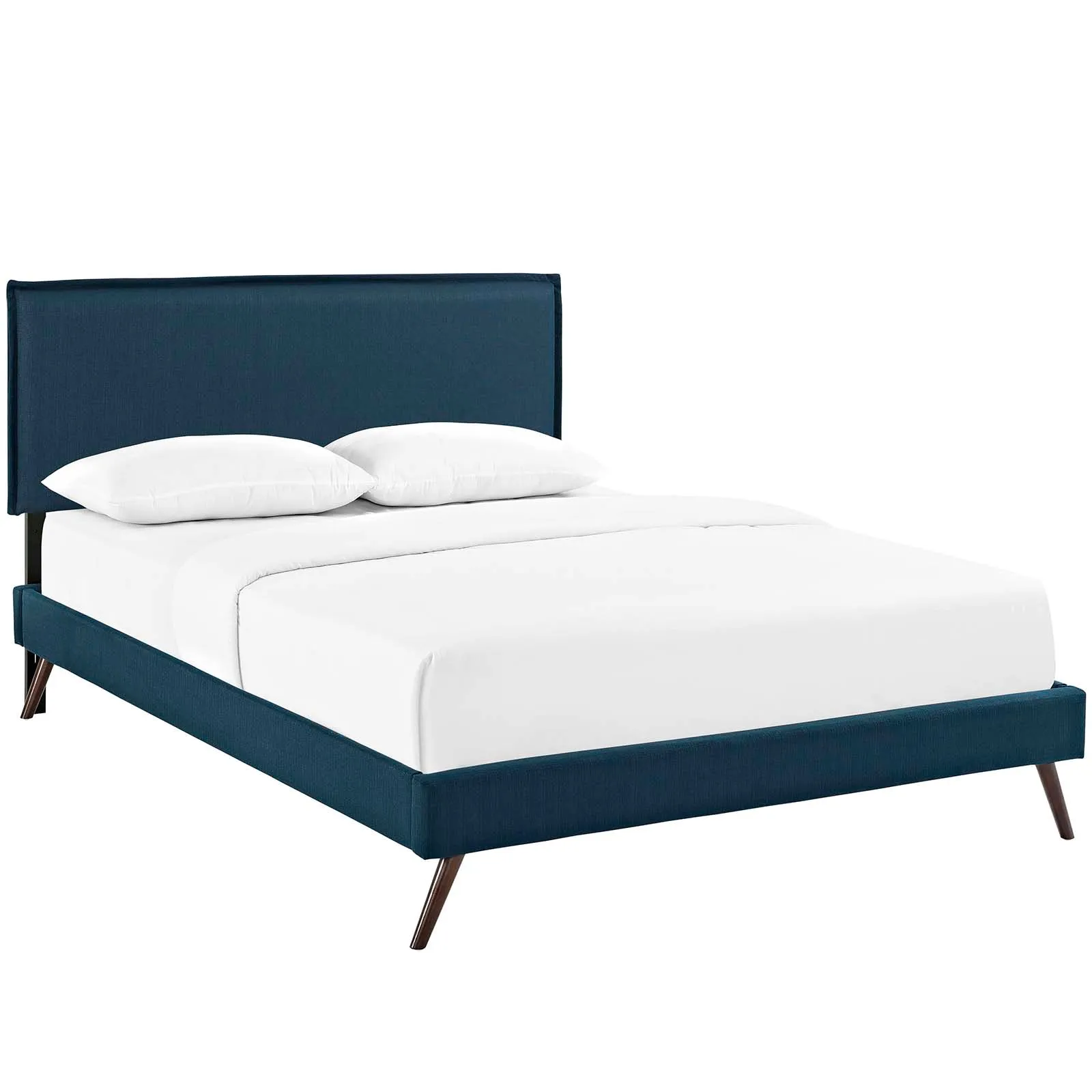 Amaris Fabric Platform Bed with Round Splayed Legs by Modway