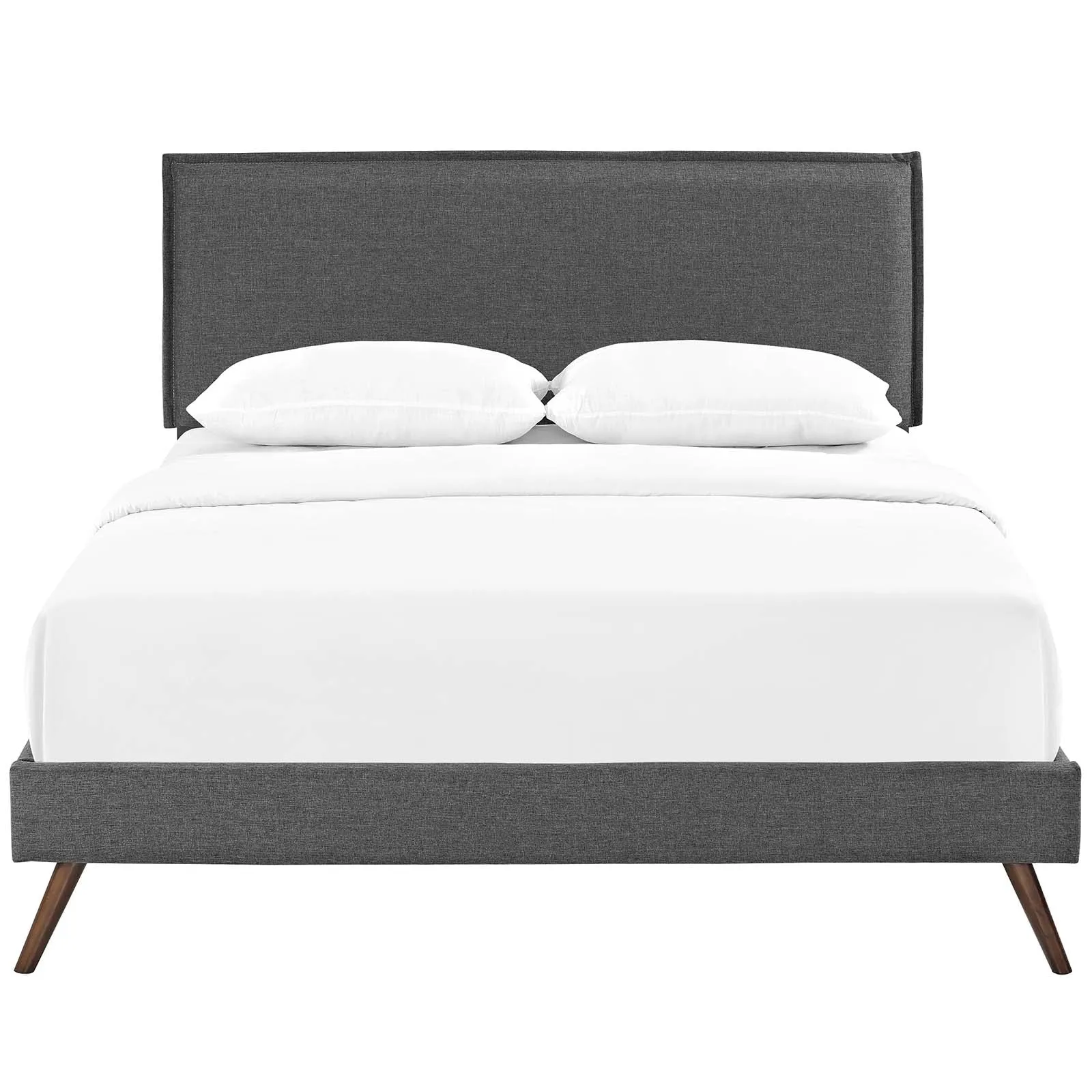 Amaris Fabric Platform Bed with Round Splayed Legs by Modway