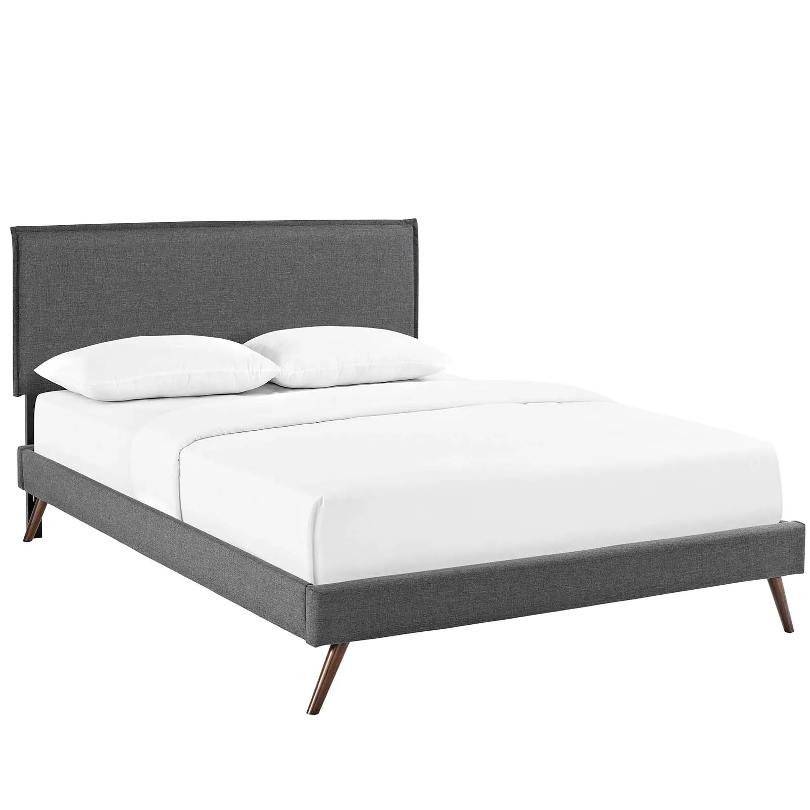 Amaris Fabric Platform Bed with Round Splayed Legs by Modway