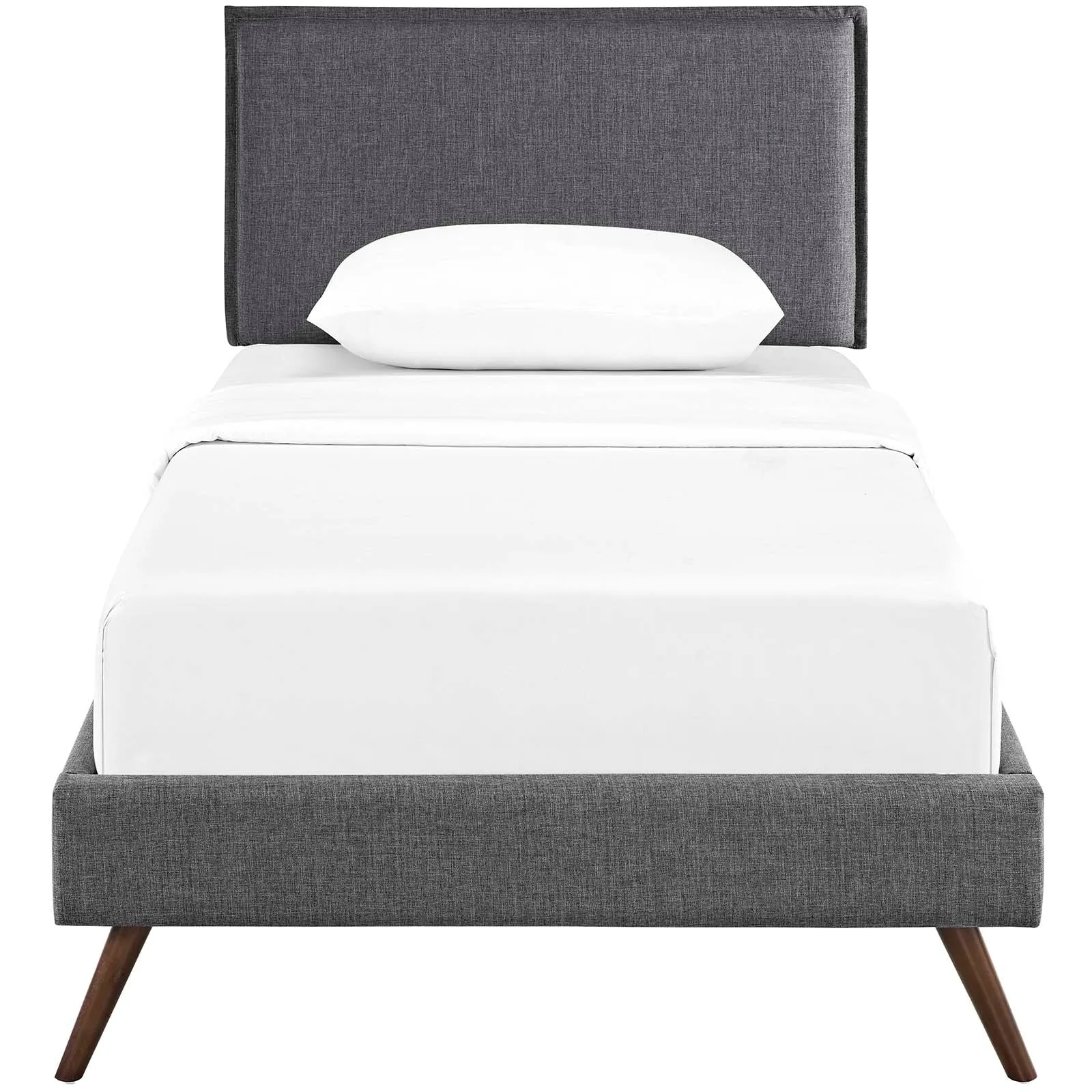 Amaris Fabric Platform Bed with Round Splayed Legs by Modway