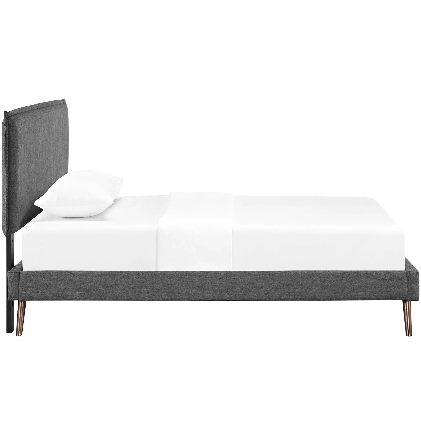 Amaris Fabric Platform Bed with Round Splayed Legs by Modway