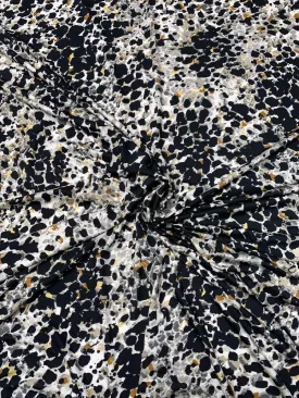 Animal Like Pattern Printed Rayon Spandex Jersey Knit - Black / White / Grey / Mustard
