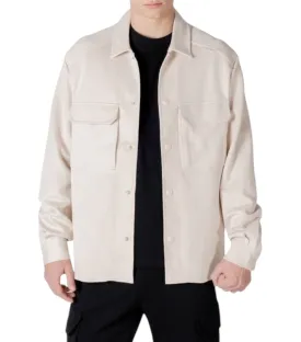 Antony Morato Beige Regular Fit Overhemd Jas Met Zakken