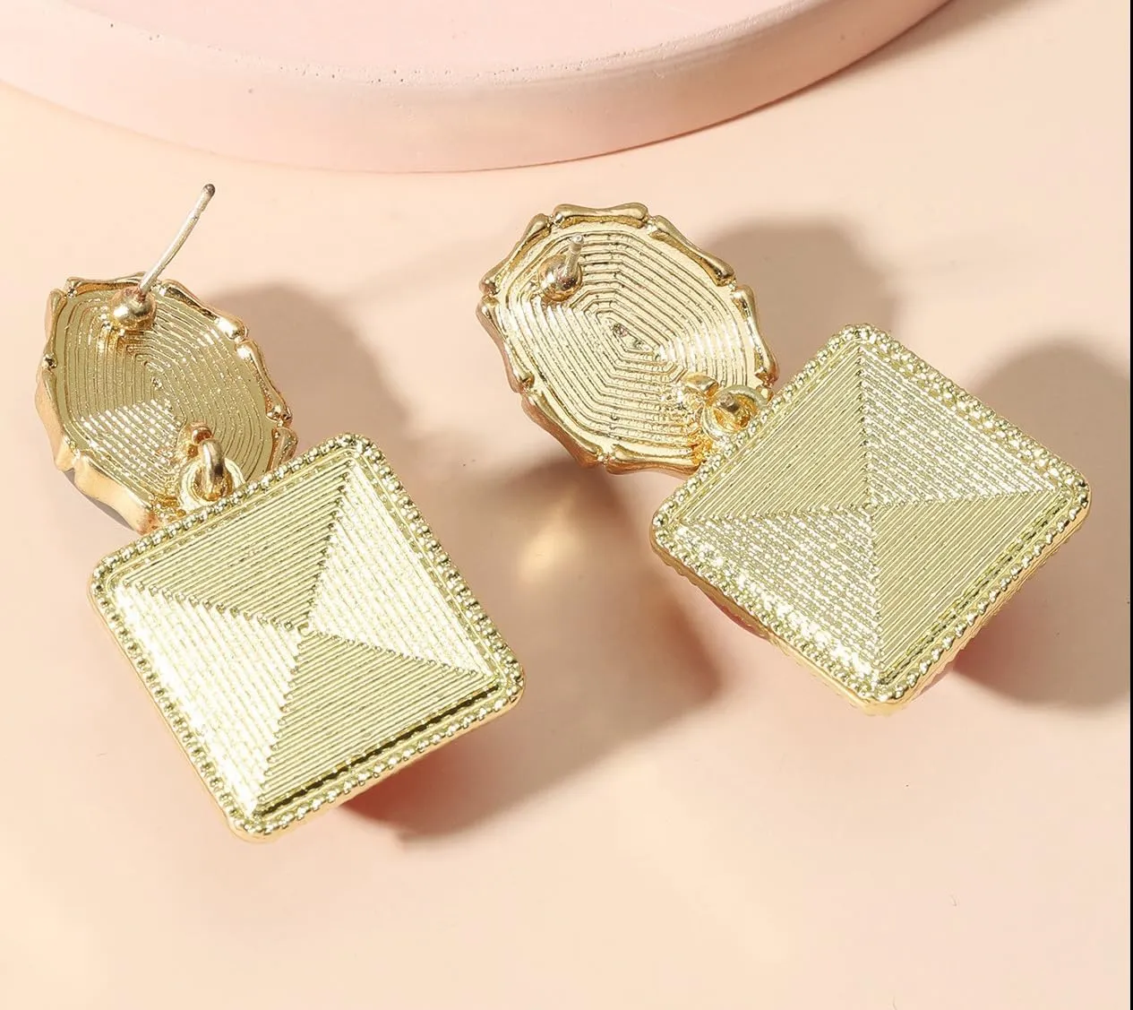 Asymmetrical Earrings for Women Boho Resin Dangle Earrings Acrylic Water Ripple Earring