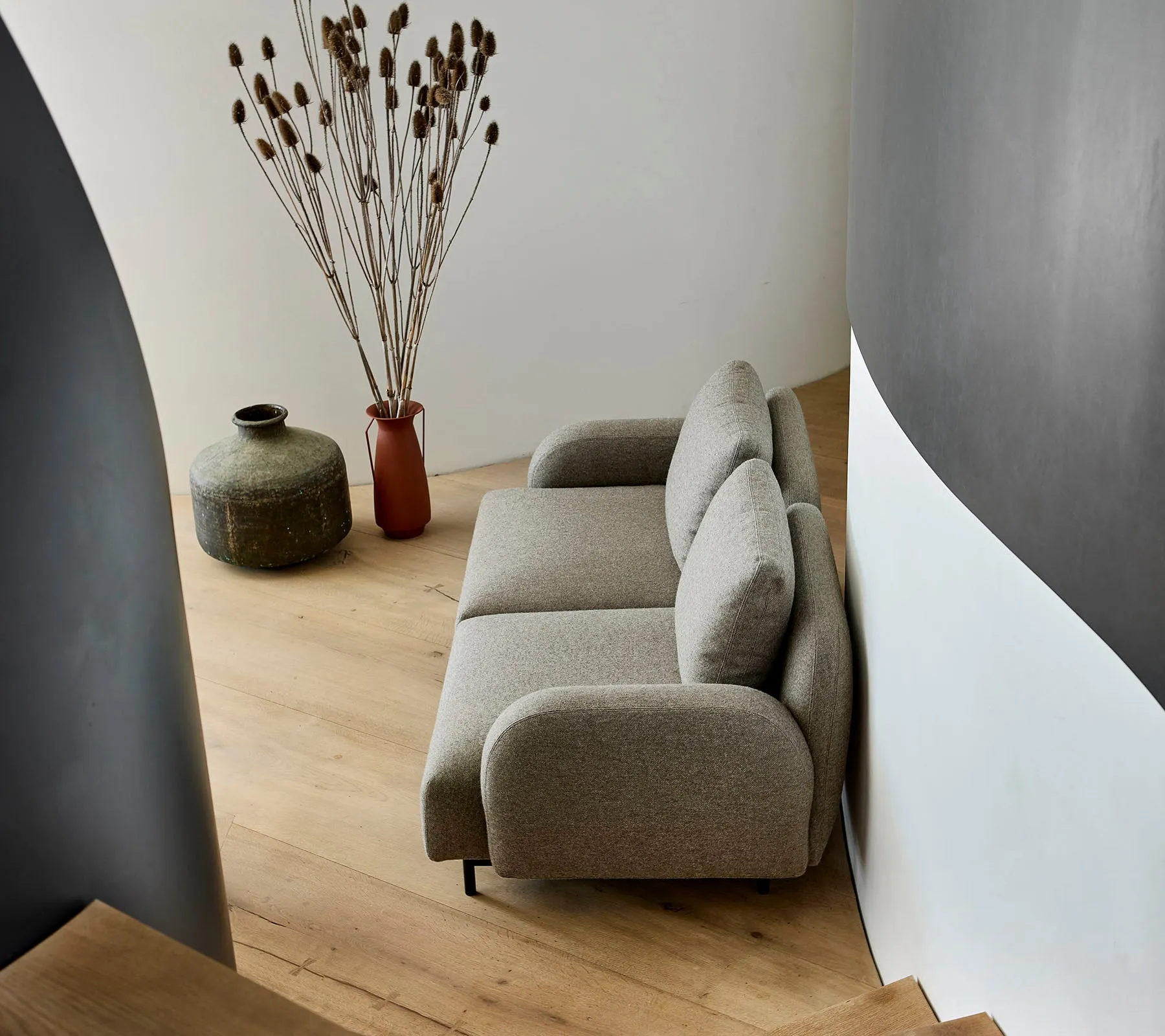 Aura 3-seater sofa, w/high armrest & chaise lounge, left (1.2)