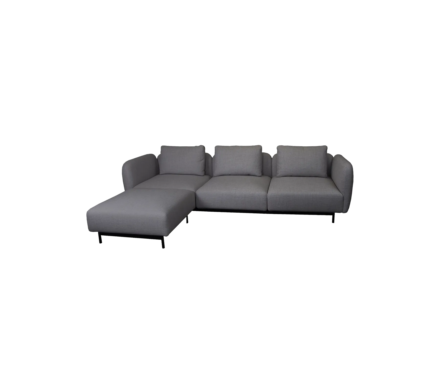 Aura 3-seater sofa, w/high armrest & chaise lounge, right (1)