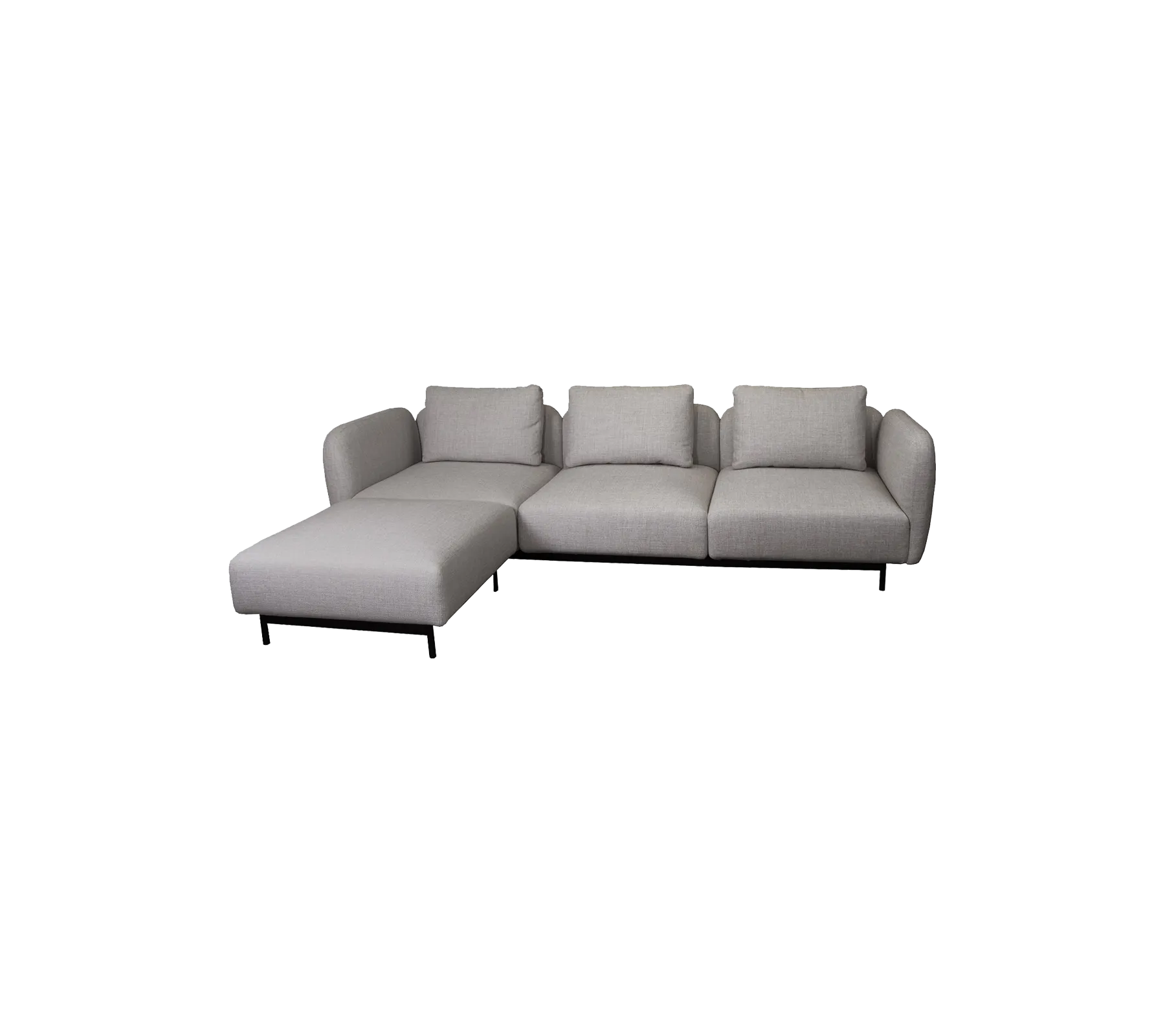 Aura 3-seater sofa, w/high armrest & chaise lounge, right (1)