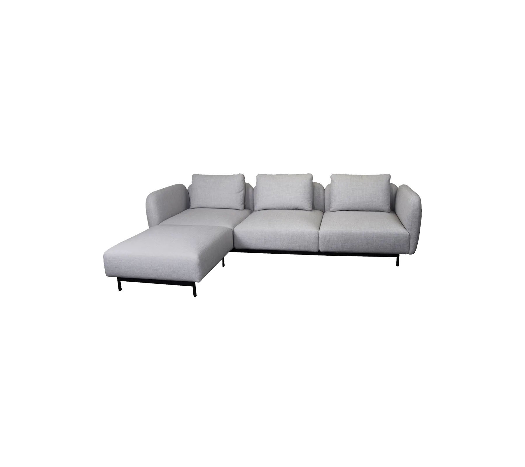Aura 3-seater sofa, w/high armrest & chaise lounge, right (1)