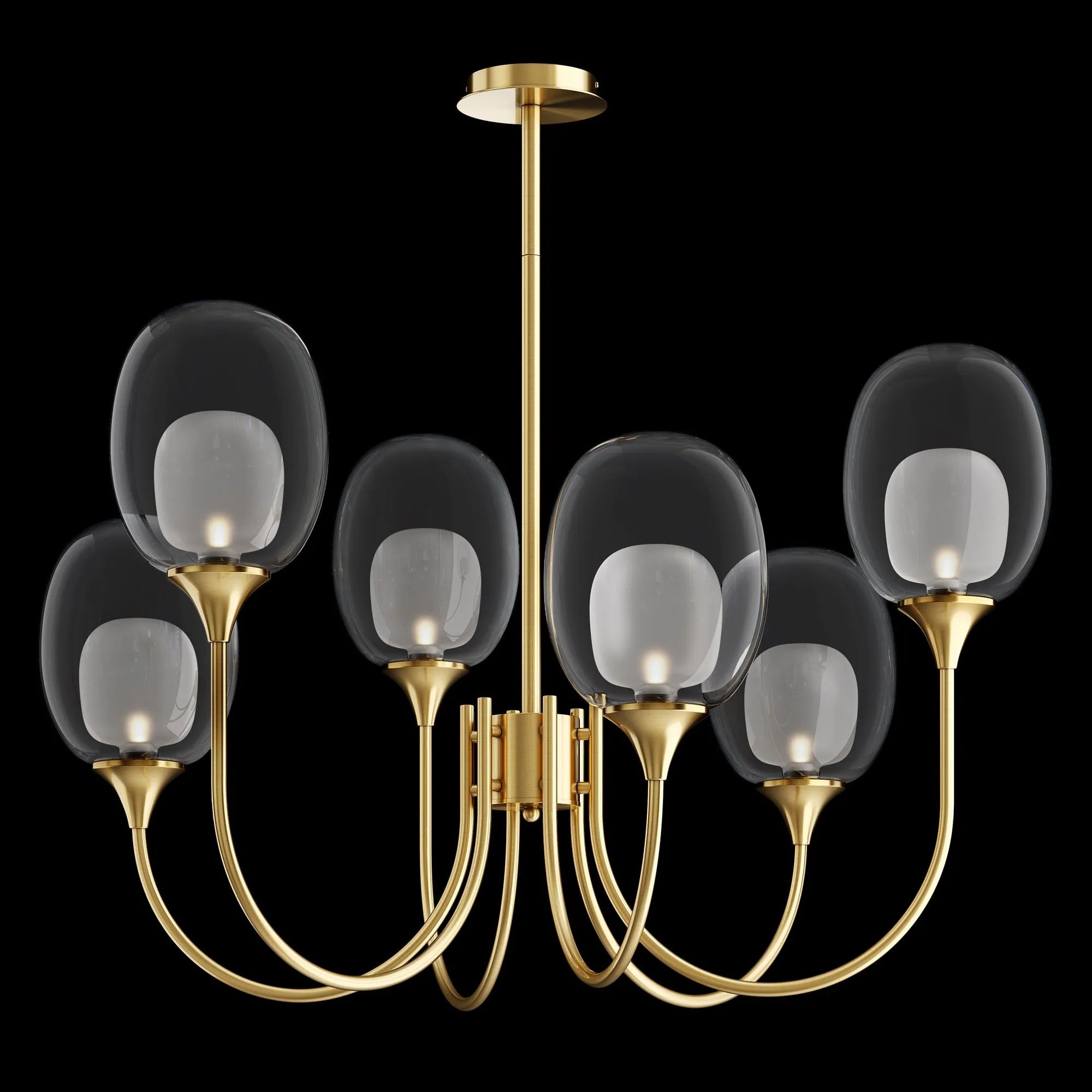 Aura 6Lt Centre Ceiling Light - Brass Finish