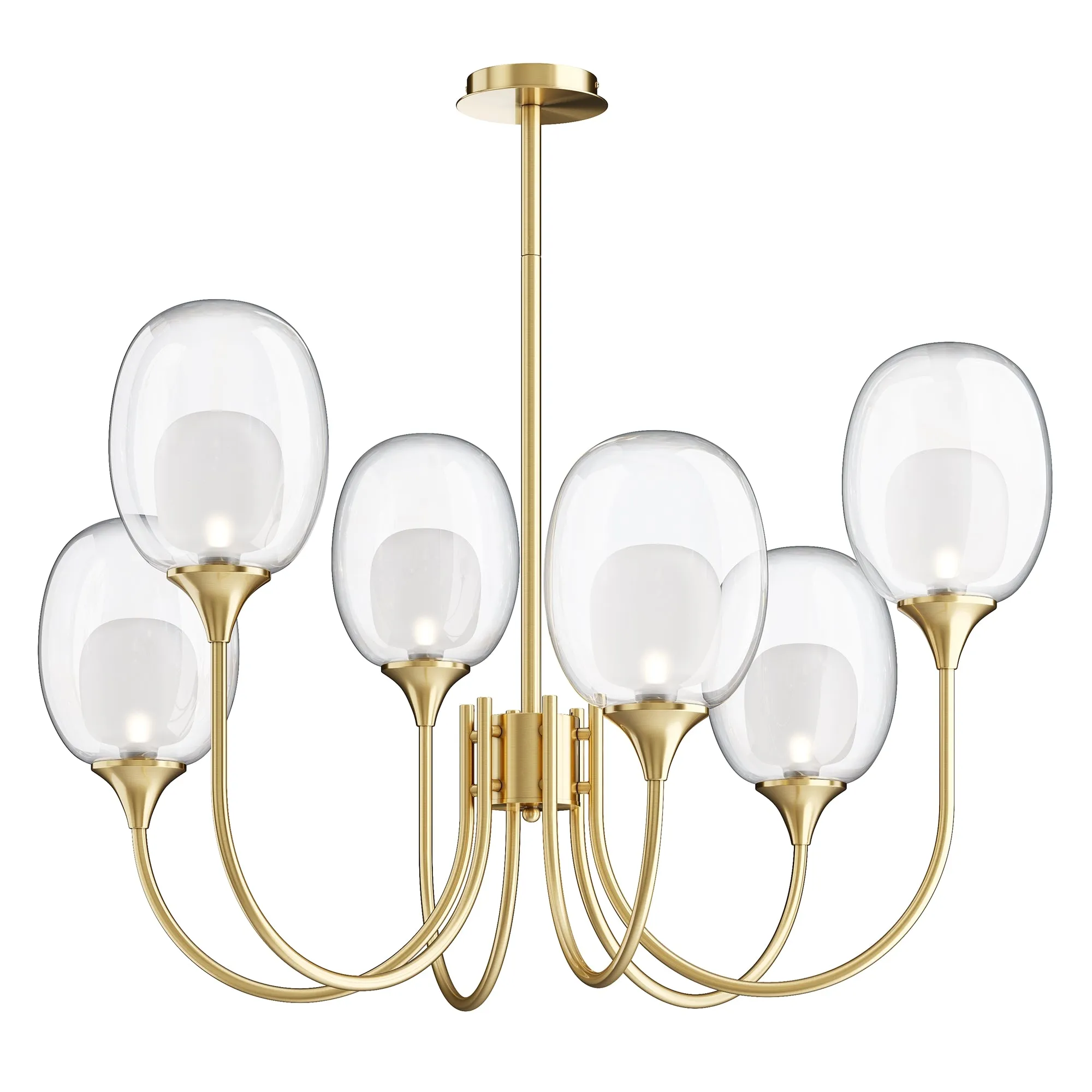 Aura 6Lt Centre Ceiling Light - Brass Finish