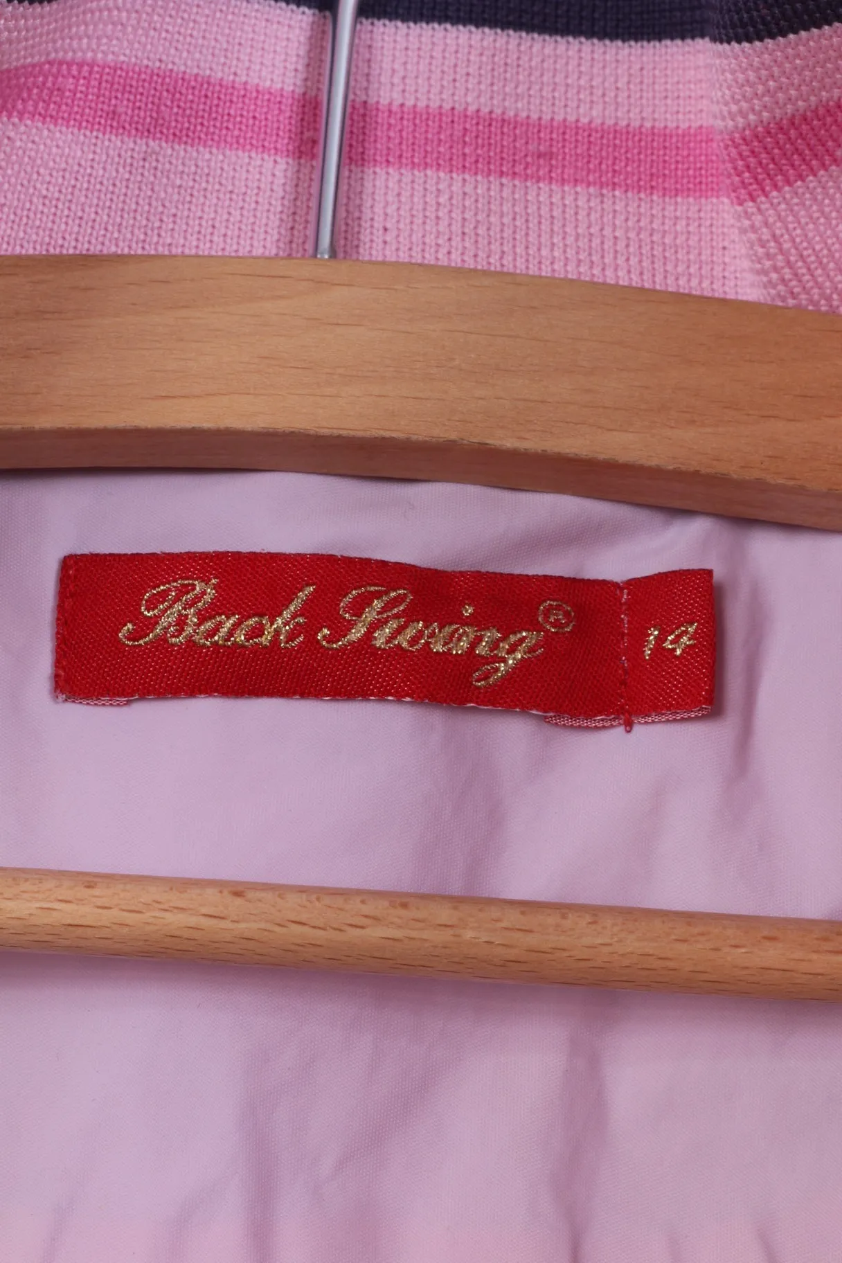Back Swing Primark Womens 14 M Jacket Pink Nylon Lightweight Zip Up Top