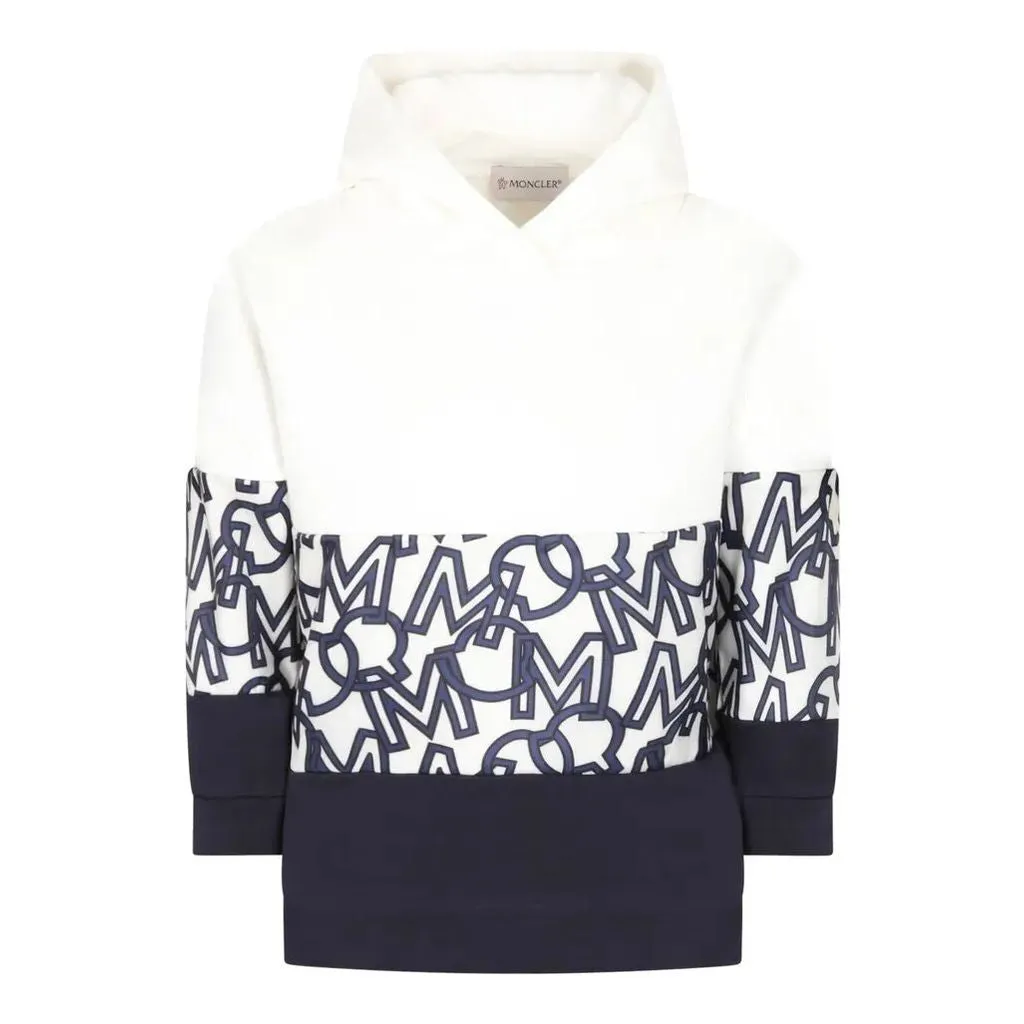 Beige & Blue Logo Sweatshirt