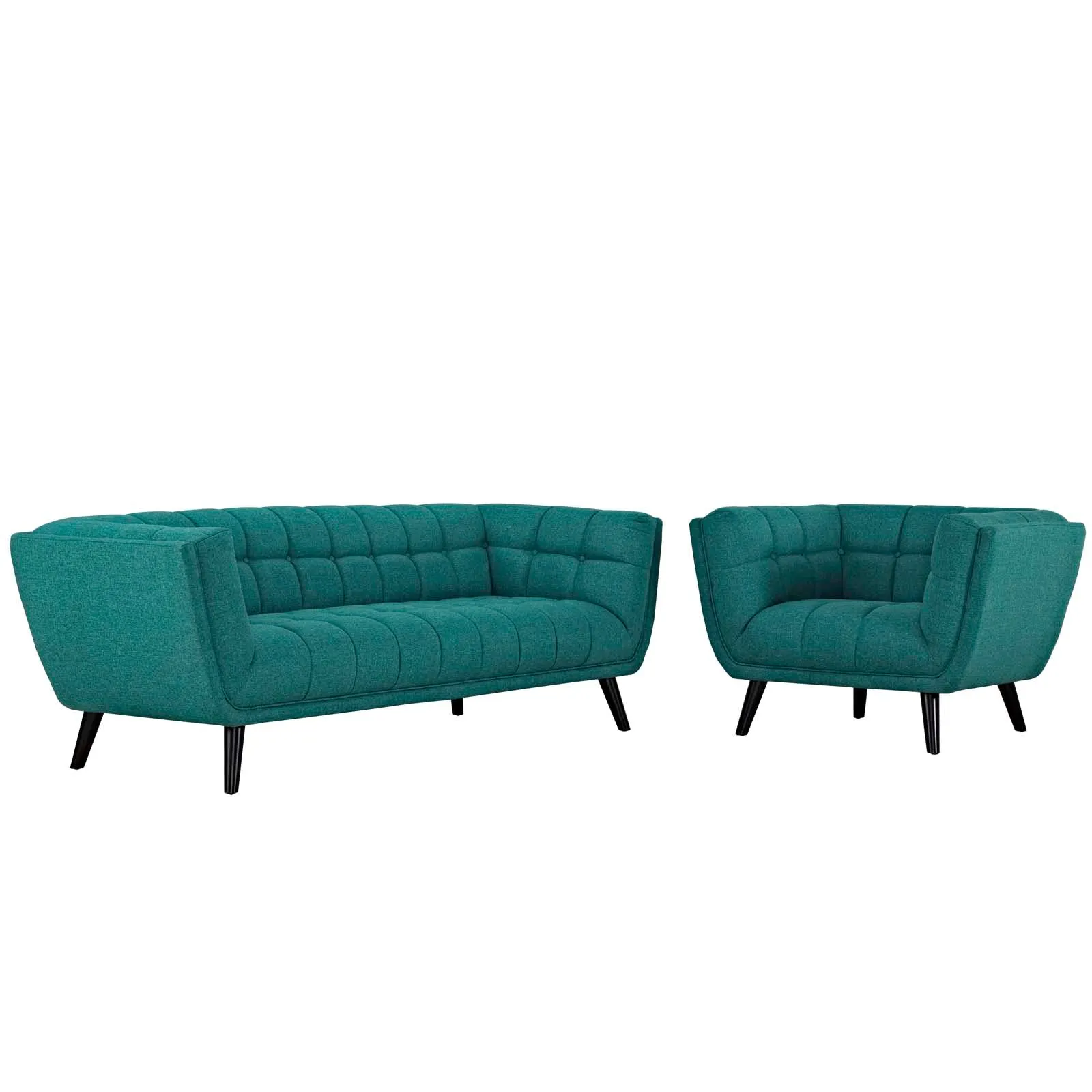 Bestow 2 Piece Upholstered Fabric Sofa and Armchair Set by Modway