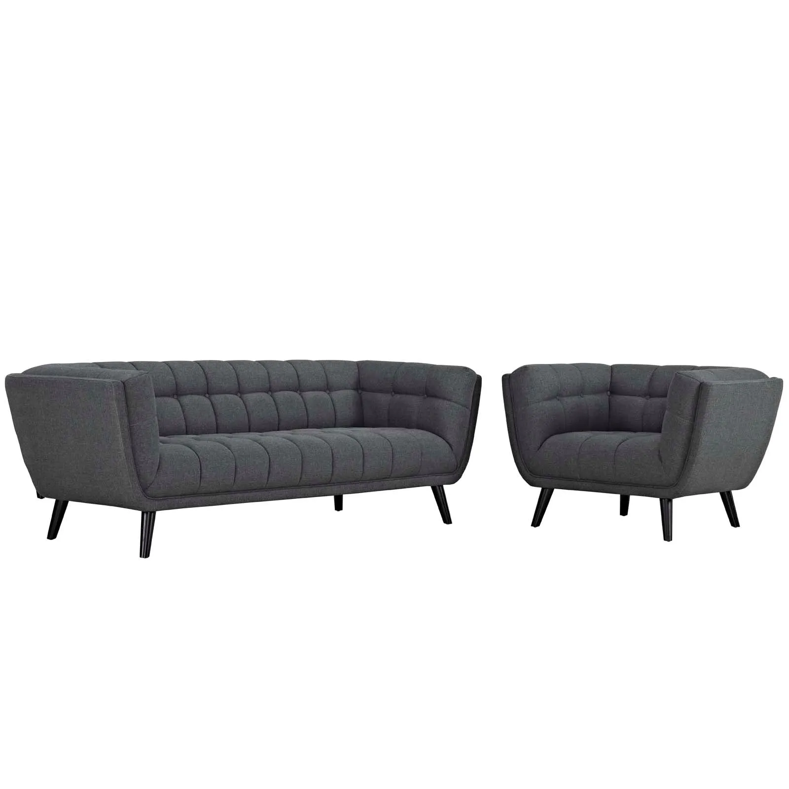 Bestow 2 Piece Upholstered Fabric Sofa and Armchair Set by Modway