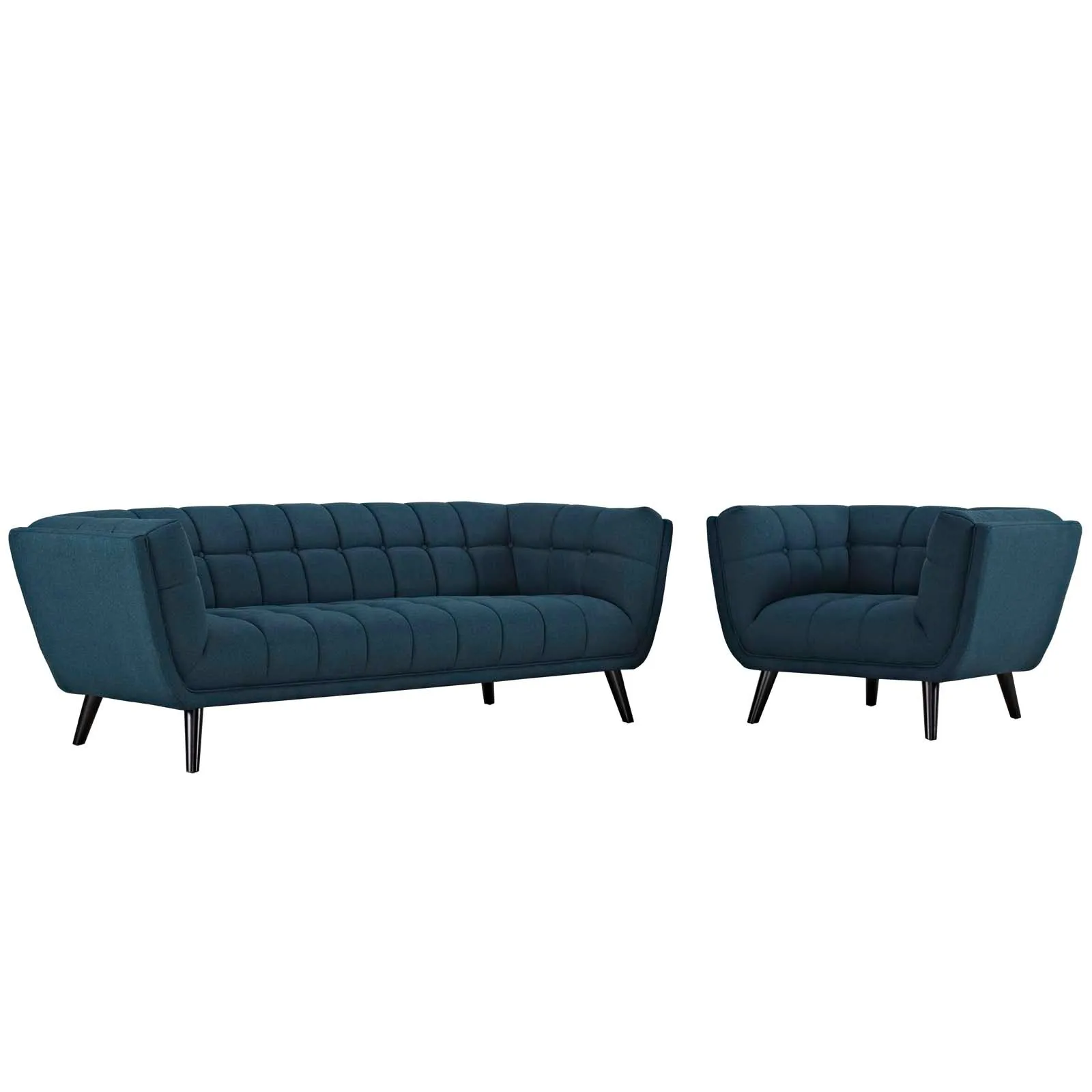 Bestow 2 Piece Upholstered Fabric Sofa and Armchair Set by Modway