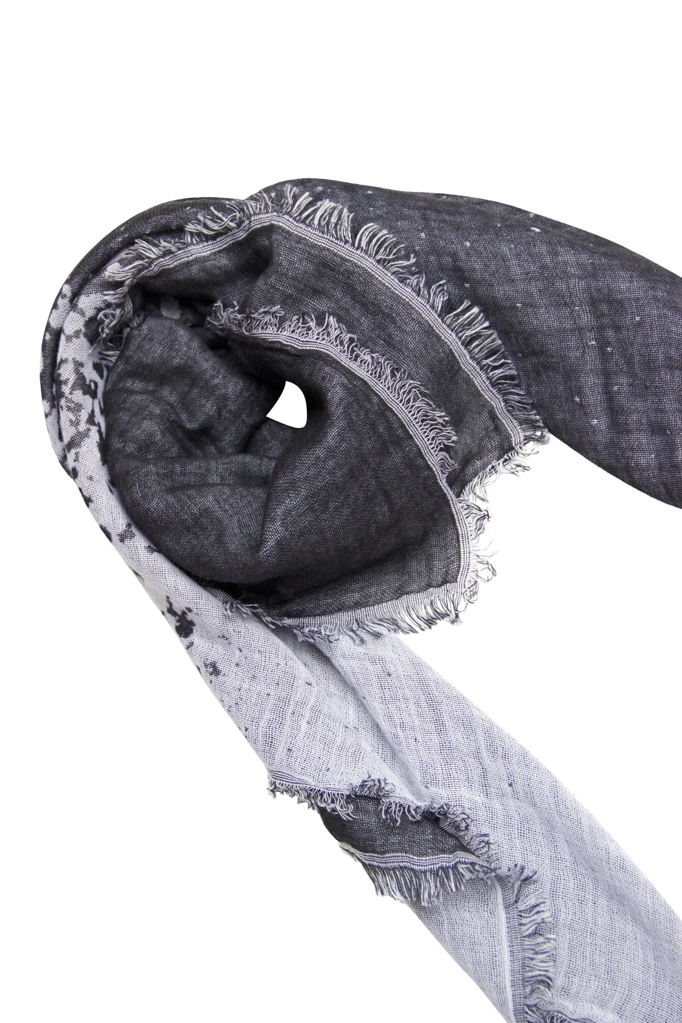 Black and white double-faced scarf in cotton