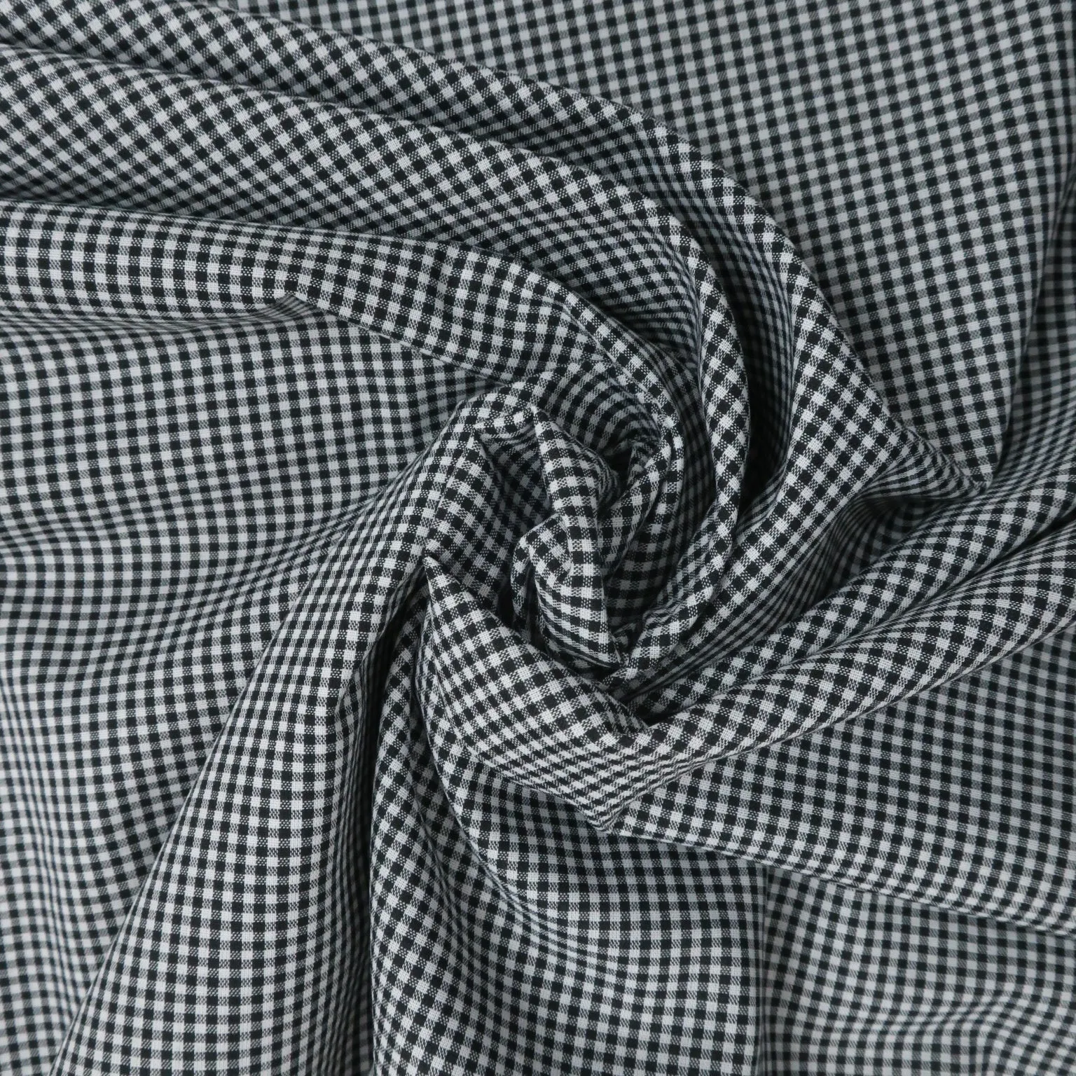 Black and White Shepards Check Cotton Blended Broadcloth