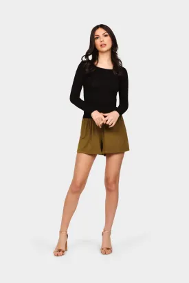 Black Basic Long Sleeve Top