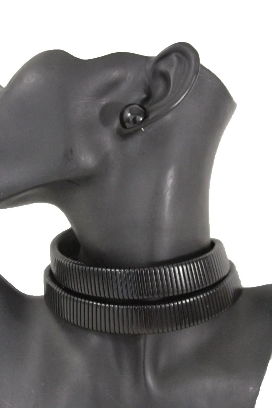 Black Metal Cuff Bracelet Fashion Peacock Feather Bold Statement