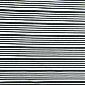 Black Thin and Thinner Stripes on White Nylon Spandex Swimsuit Fabric