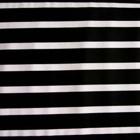 Black/White Twin Positive Stripes Nylon Lycra Swimsuit Fabric