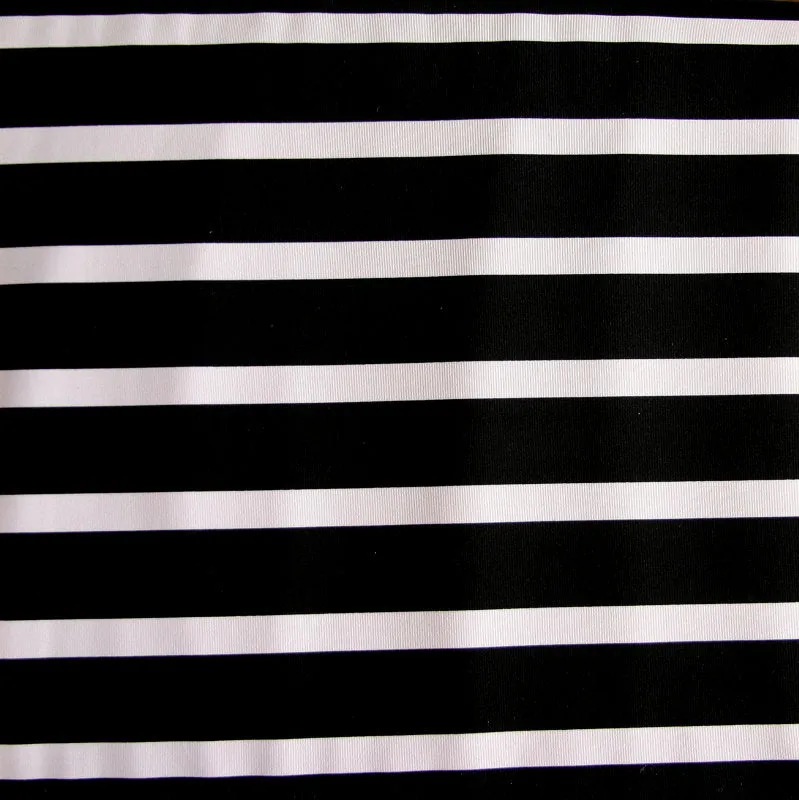 Black/White Twin Positive Stripes Nylon Lycra Swimsuit Fabric