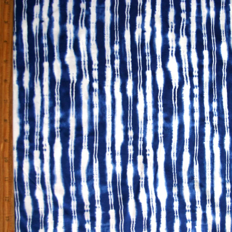 Blue and White Vertical Electric Stripe Nylon Lycra Swimsuit Fabric