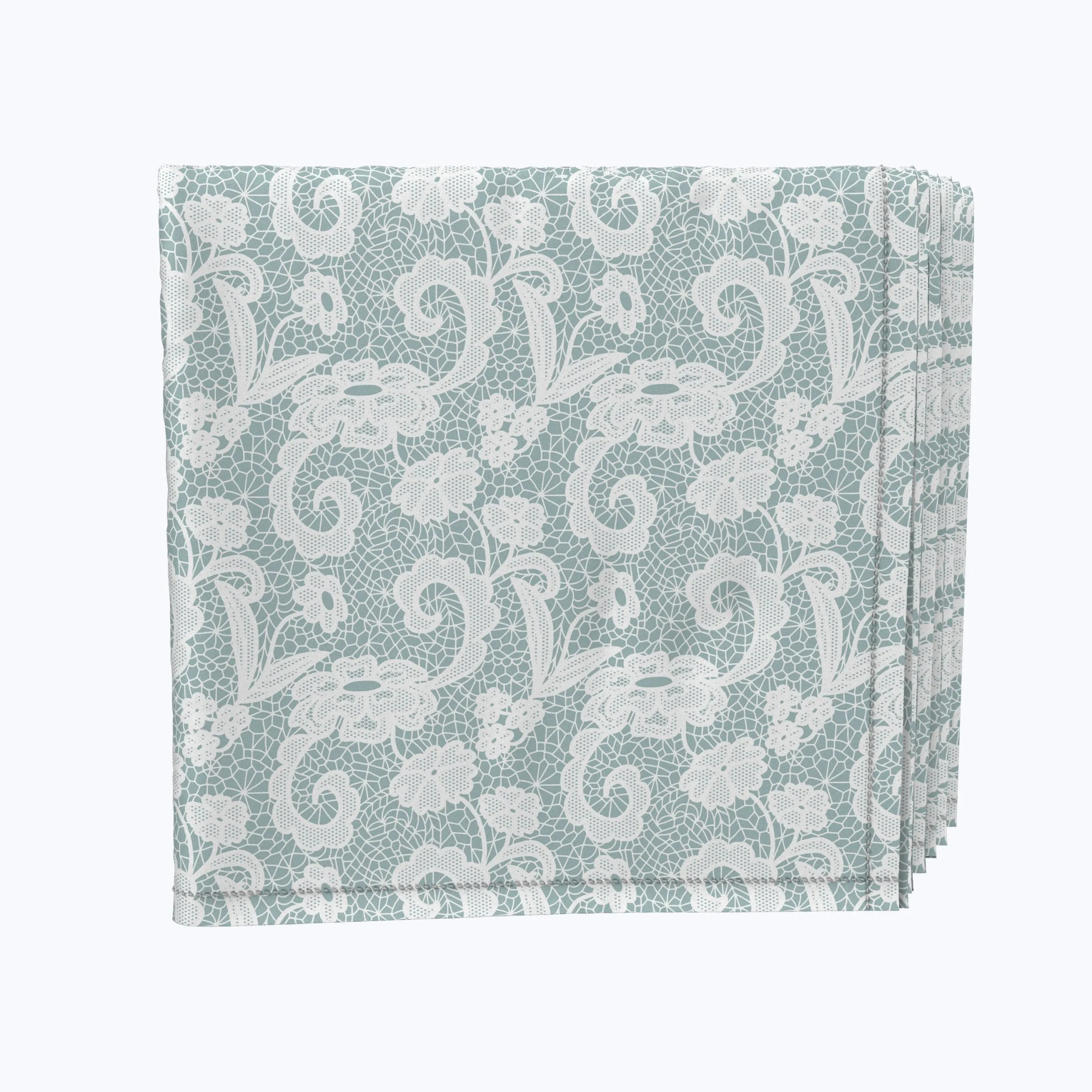 Blue Floral Lace Scrolls Napkins