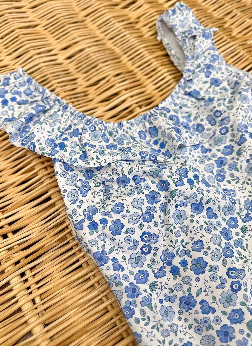 Blue Flowers Onepiece Swimsuit - LADY