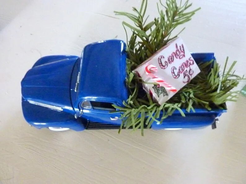 Blue metal truck, Farmhouse decorations, Farmhouse truck