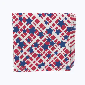 Blue Stars on America Check Napkins