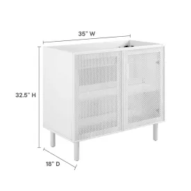 Calla 36" Perforated Metal Bathroom Vanity Cabinet (Sink Basin Not Included) by Modway